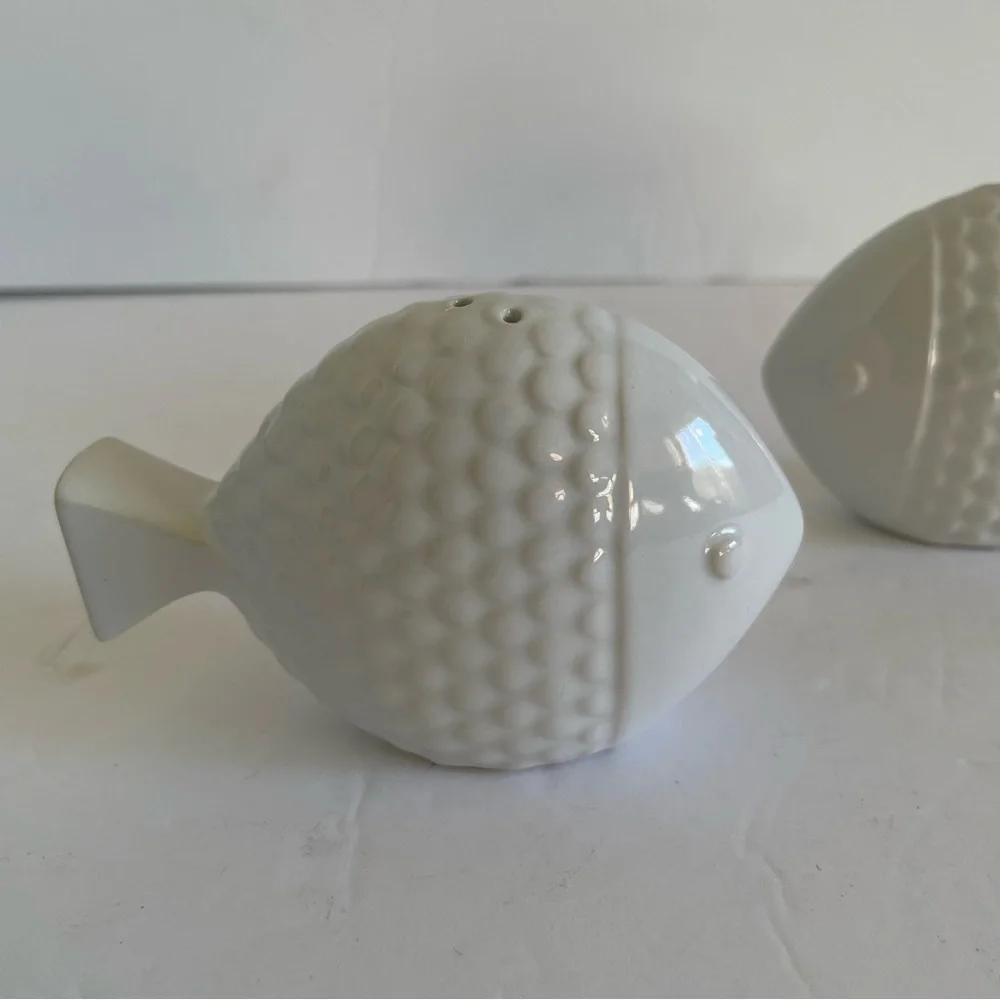 Catch of the Day Salt + Pepper Shakers White Ceramic West Elm